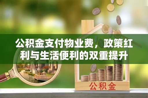 新野公积金支付物业费，政策红利与生活便利的双重提升