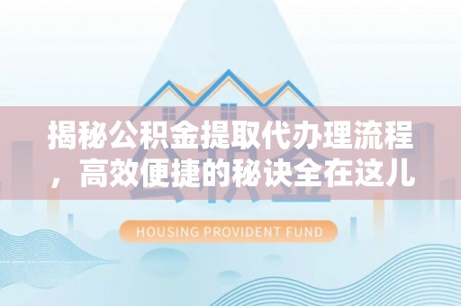 新野揭秘公积金提取代办理流程，高效便捷的秘诀全在这儿